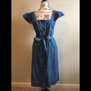 Midi Prairie Dress with square neckline - Size M